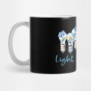 Autism Light It Up Blue Flower Mug